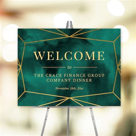 Company Dinner Welcome Sign Editable Template Printable Sign Etsy