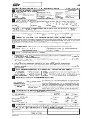 The california department of insurance (cdi) requires california resident applicants to first pass the qualifying license examination prior to submitting their. Dl 44 Form - Fill Online, Printable, Fillable, Blank | pdfFiller