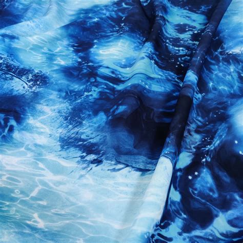 Fs826 Blue Ocean Tie Dye Jersey Scuba Stretch Dressmaking Fabric Per Metre Ebay