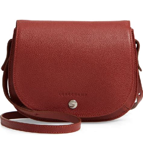 Longchamp Small Le Foulonne Leather Crossbody Bag Brown In Chestnut
