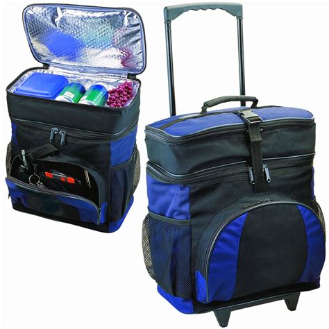 It has 2 carry handles, as well as 2 additional handles on one side for rolling your igloo cooler wherever you need it to go. cooler with wheels