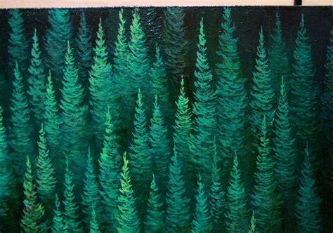 Taiga Art Panels Painting Original Art Forest Painting Wood Etsy