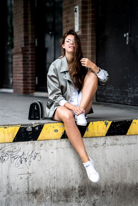 How To Combine A White Shirt Dress And A Bomber Jacket