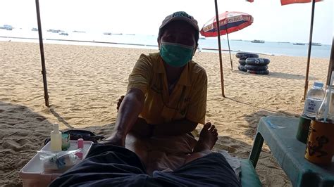 enjoy a massage at pattaya beach thailand youtube