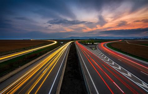 Download Cloud Time Lapse Landscape Road Man Made Highway Hd Wallpaper