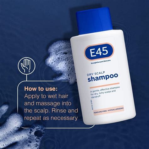 E45 Dermatological Dry Itchy Flaky Scalp Dandruff Shampoo 200ml Free