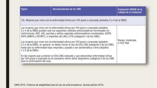 Criterios Elegibilidad Anticonceptivos 2015 PPT