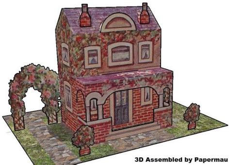 Papermau Architecture Paper Models Red Brick House Paper Architecture
