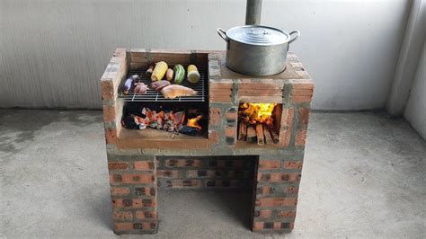 Build An Outdoor Wood Stove From Bricks And Cement Youtube Outdoor
