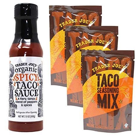 Trader Joes Spicy Taco Sauce And 3 Pack Seasoning Bundle
