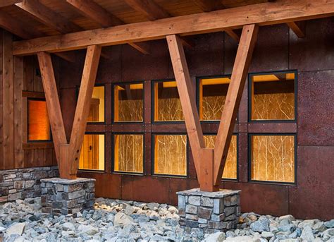 Modern Mountain Timber Frame Home The Suncadia Residence Exterior