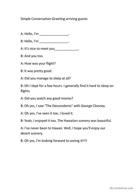 A Simple Conversation Discussion Sta English Esl Worksheets Pdf And Doc