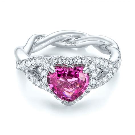 Many of the world's economists and financial planners consider pink diamonds to be the ring features fancy light pink brilliant cut diamonds, f+ color, brilliants, which are set in a double halo and along the split shank with french. Custom Pink Sapphire And Diamond Halo Engagement Ring ...