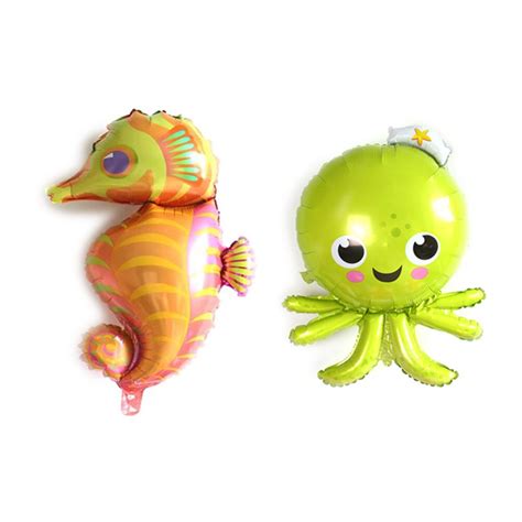 2 Styles Sea World Octopus Foil Balloon Fish Inflatable Toy Party
