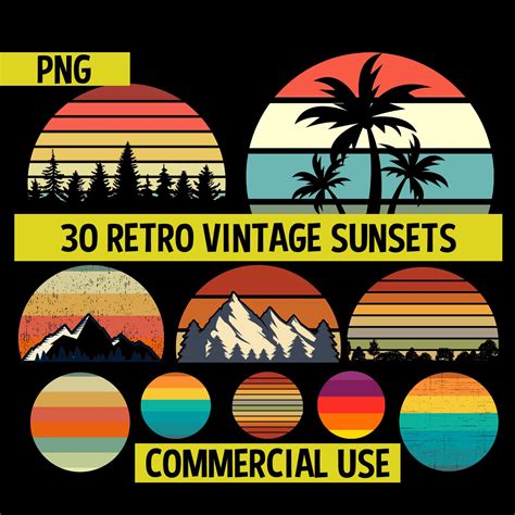 An Image Of Retro Sunsets With Palm Trees And Mountains In The