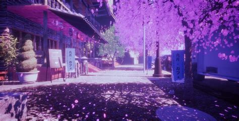Anime Japan Landscape Sakura Blossom Hd Wallpaper