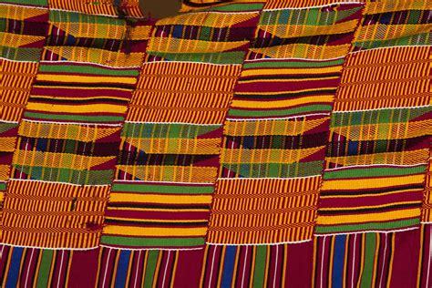 An Ashanti Kente Strip Woven Textile