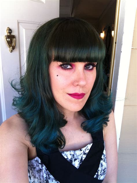 i used sally beauty ion color brilliance semi permanent in a mix of aqua and teal over an ombré
