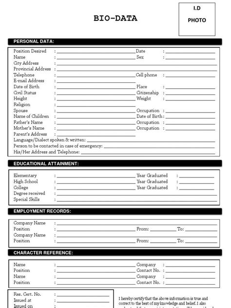 Maybe you would like to learn more about one of these? Biodata Form Template 40 At 4 6 Template Word | Bio data ...