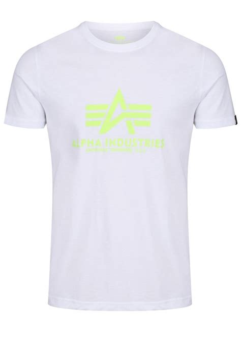 Alpha Industries Basic Neon Logo T Shirt Shop Alpha Mens T Shirts