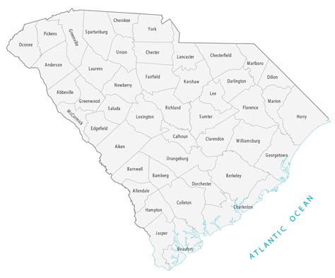 County Map For South Carolina