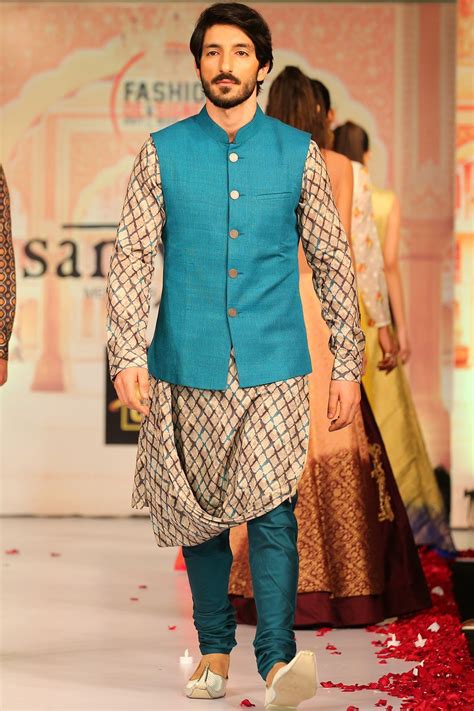 Check spelling or type a new query. Beige & Blue Printed Silk Waistcoat Kurta-KR508 | Men ...
