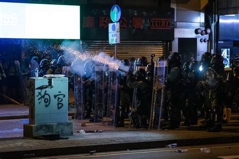 Hong Kong Police Fire Tear Gas At Protesters In Residential Area
