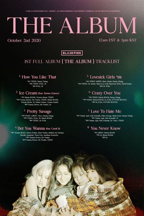 Blackpinkin İlk Tam Albümü The Albumün Şarkı Listesi Korezin