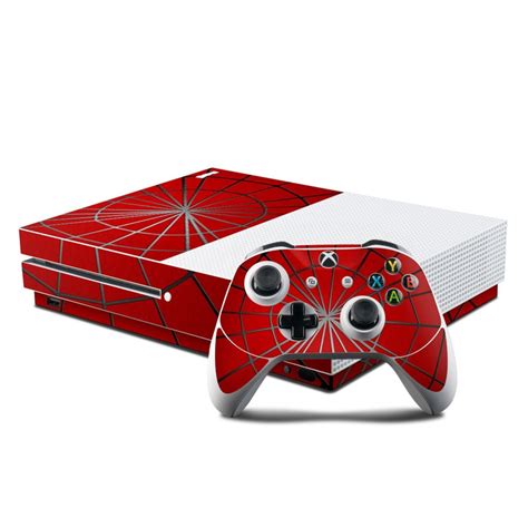 Microsoft Xbox One S Console And Controller Kit Skin Webslinger By