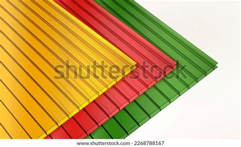 Cellular Polycarbonate Panels Color Sheets Color Stock Illustration