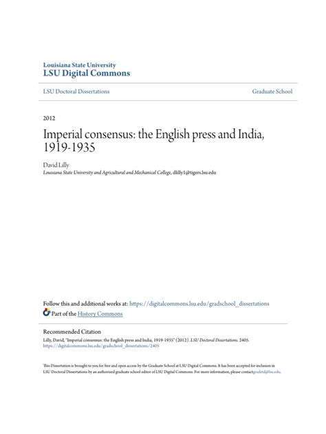 Imperial Consensus The English Press And India 1919 1935 Pdf