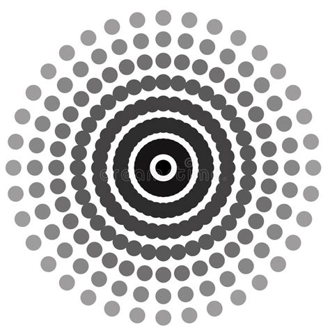 A Set Of Four Halftone Radial Gradients Isolated Black Vector Dots