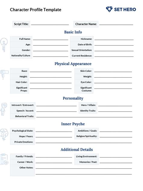 Character Profile Template Pdf Extraversion And Introversion