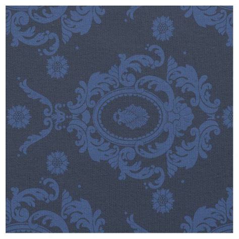 Blue Vintage Floral Damask Pattern Fabric In 2020 Damask Pattern