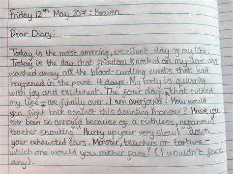 First Diary Entry Examples