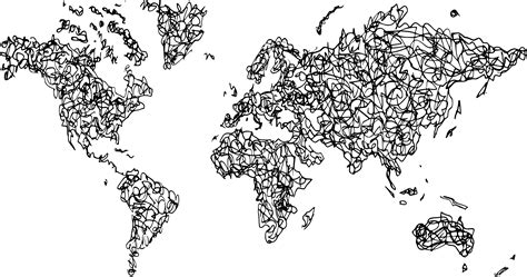 World Map Scribble Doodle Drawing Vector Eps Svg Png Transparent My