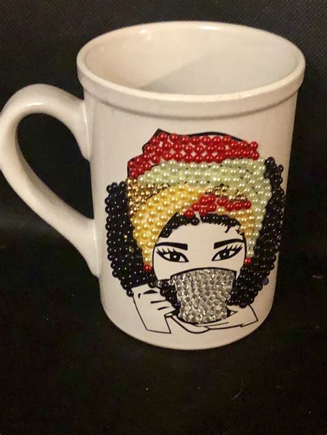 Afrocentric Bling Coffee Mug Afro American Coffee Mugblack Woman Boss