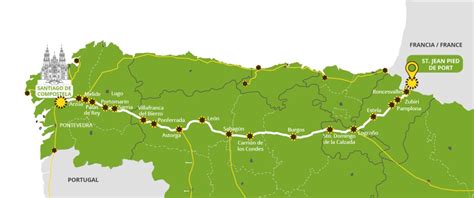 El Camino De Santiago French Way Map