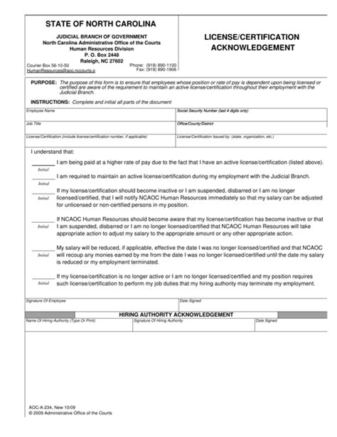 Form Aoc A 234 Fill Out Sign Online And Download Fillable Pdf North
