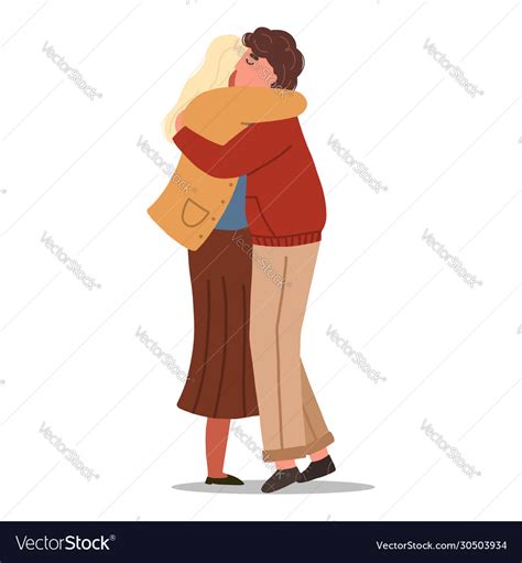 hugging people royalty free vector image vectorstock