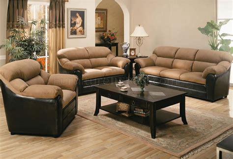 Shop coordinating sets of sofas and loveseats to complement your design. Two-Tone Mocha Contemporary Living Room 501881N