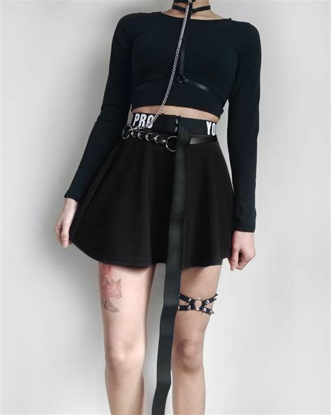 Simple Skirt And Belts Grunge Alternative Fashion Fashion