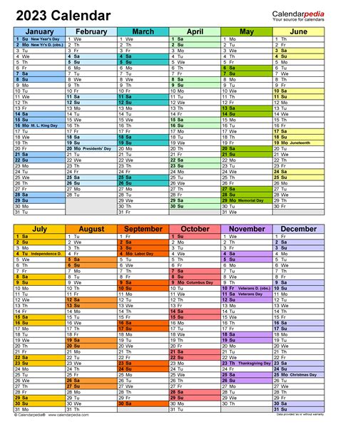 2023 Calendar Pdf Word Excel 2023 Year Calendar Yearly Printable