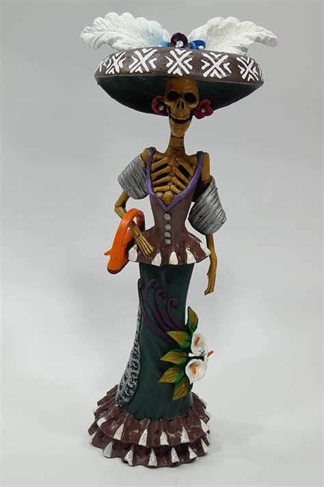 Fine Art Catrina Mexican Day Of The Dead Folk Art Handmade