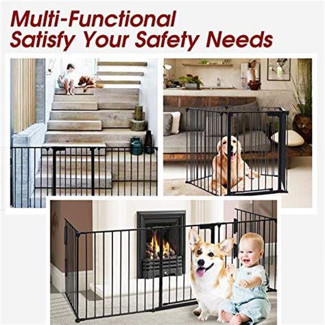 Nsdirect 121 Inch Baby Gate Fireplace Fence With Door Extra Wide Baby