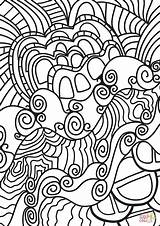 Doodle Coloring Abstract Pages Printable Doodles Geeksvgs Supercoloring Categories sketch template