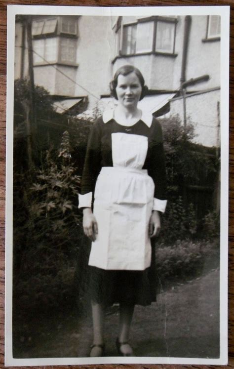 Details About Vintage S B W Photograph Female Domestic Servant In Uniform Wwii Maid