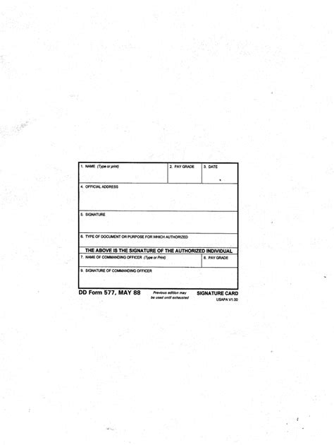 Dd Form 577 Signature Card Pdf Fill Online Printable Fillable