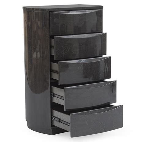 Discover our range of carefully crafted wardrobes, dressing tables and chests of drawers for luxurious design at great value prices. Rossetto Chest Of Drawers In Grey High Gloss With 5 ...