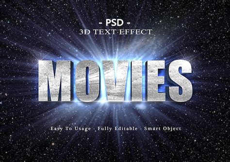 Premium Psd 3d Movies Text Style Effect